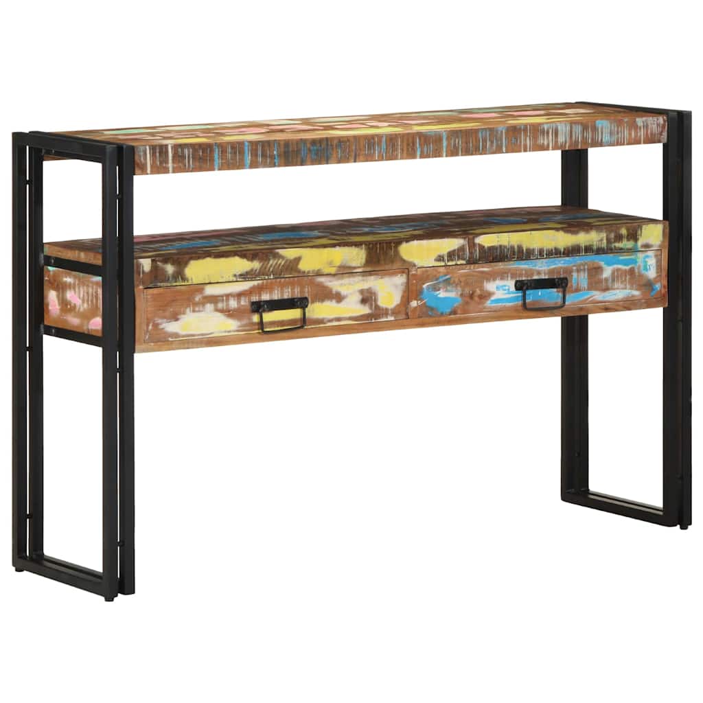 Console table 120 x 33 x 75 cm Solid reclaimed wood