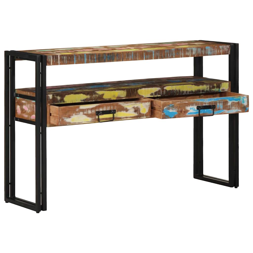 Console table 120 x 33 x 75 cm Solid reclaimed wood
