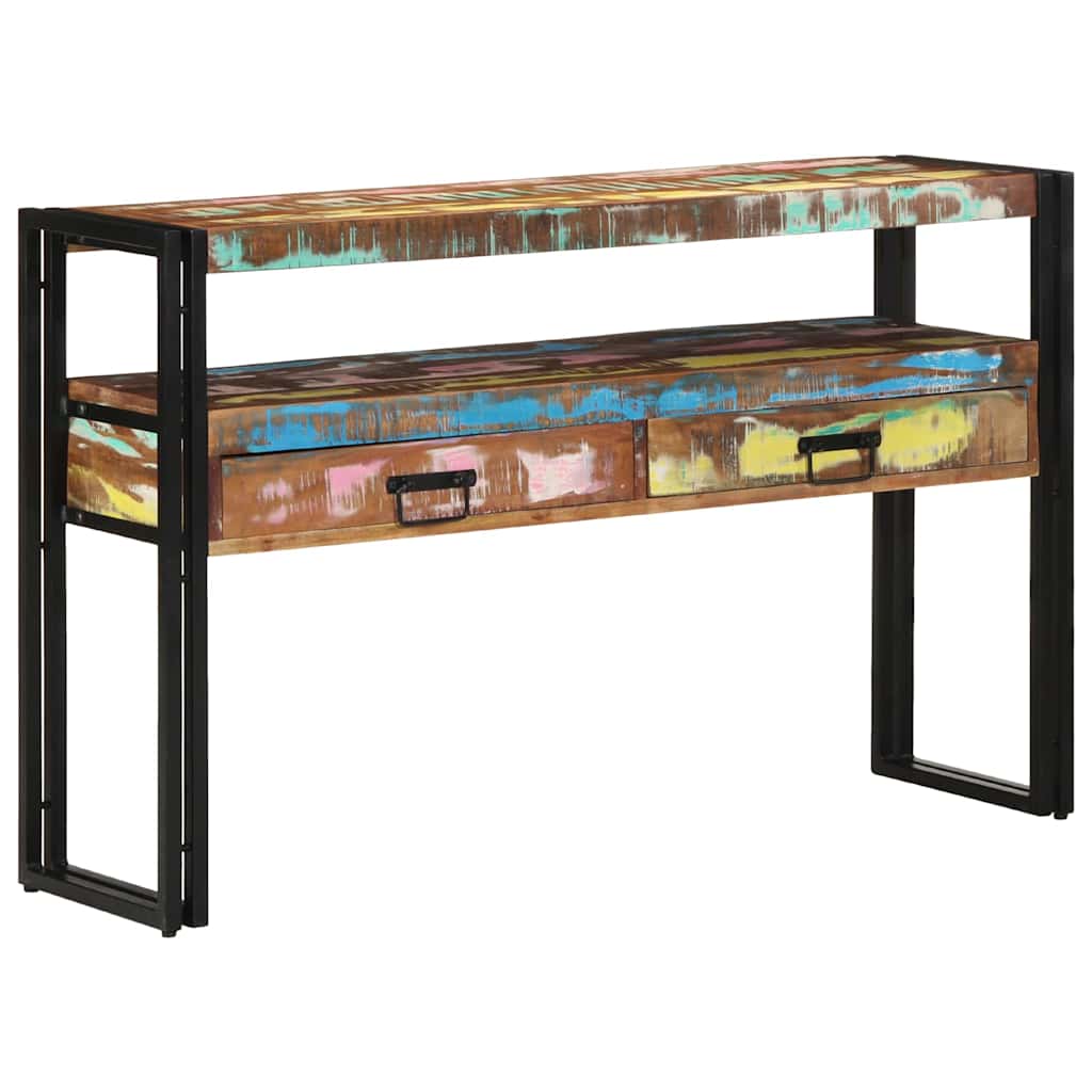 Console table 120 x 33 x 75 cm Solid reclaimed wood