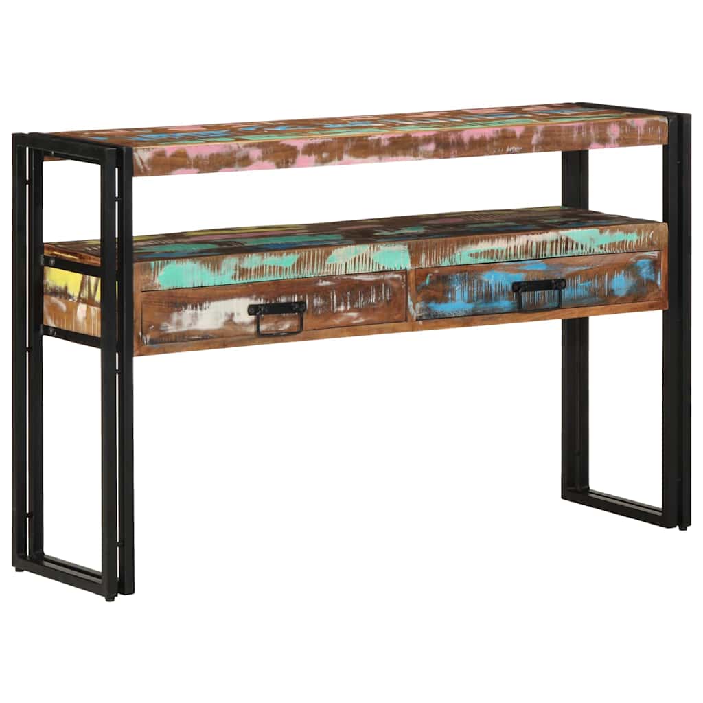 Console table 120 x 33 x 75 cm Solid reclaimed wood