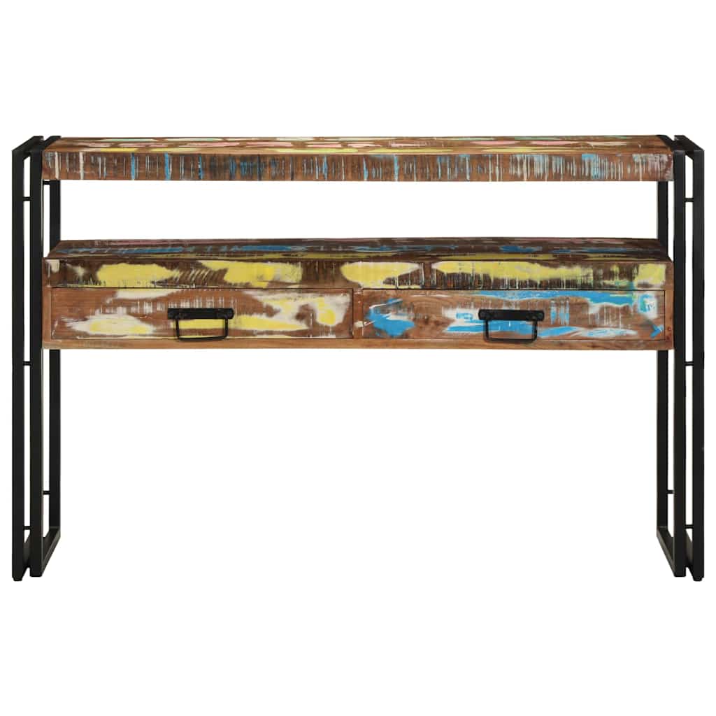 Console table 120 x 33 x 75 cm Solid reclaimed wood