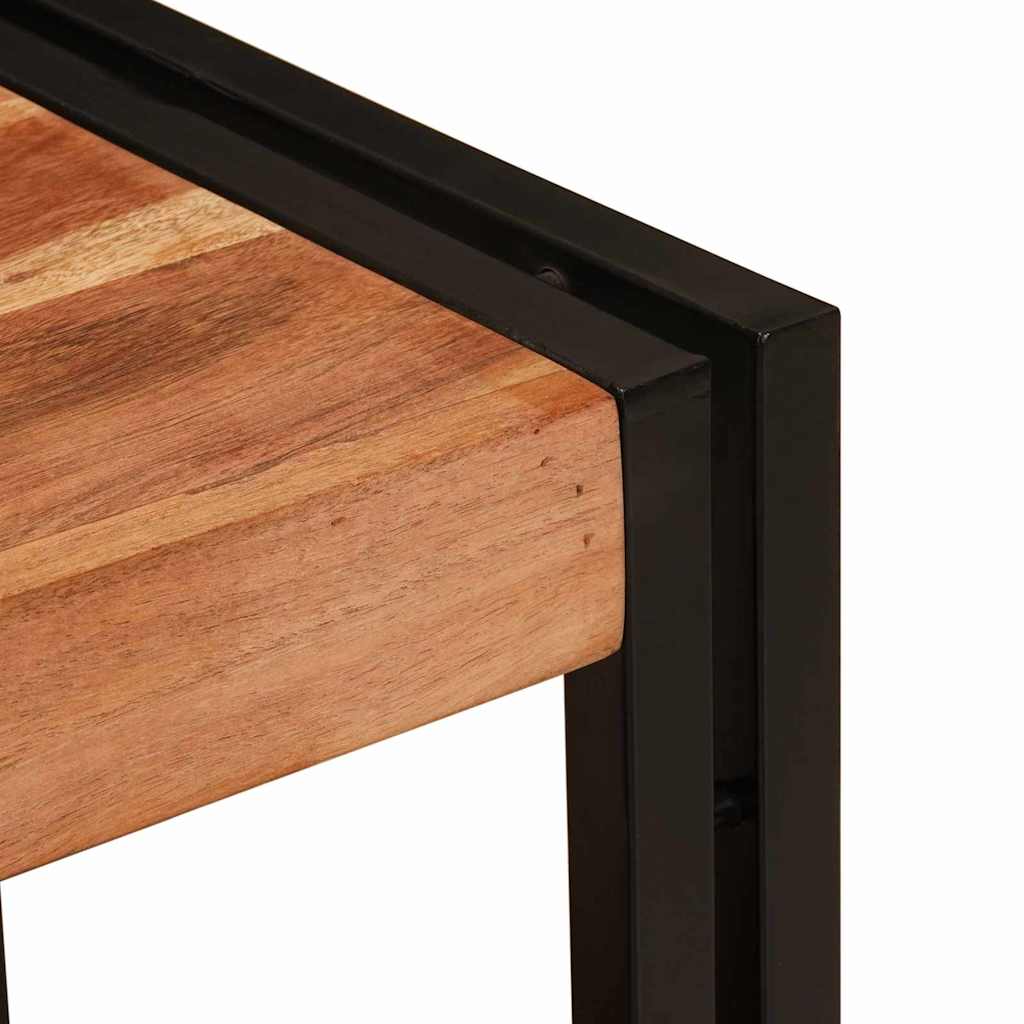 Mirrored Cabinet with a Drawer Brown Solid Acacia Wood