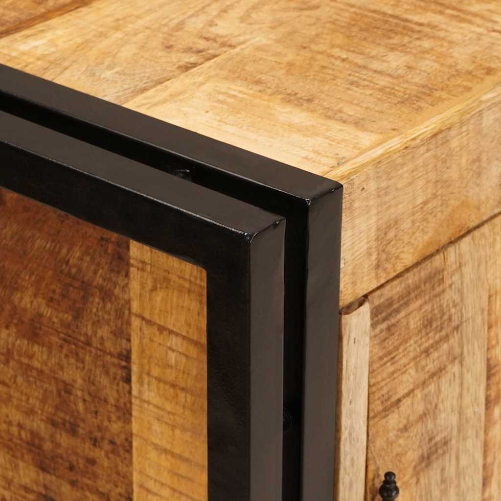 Bedside table Brown Solid, rough mango wood