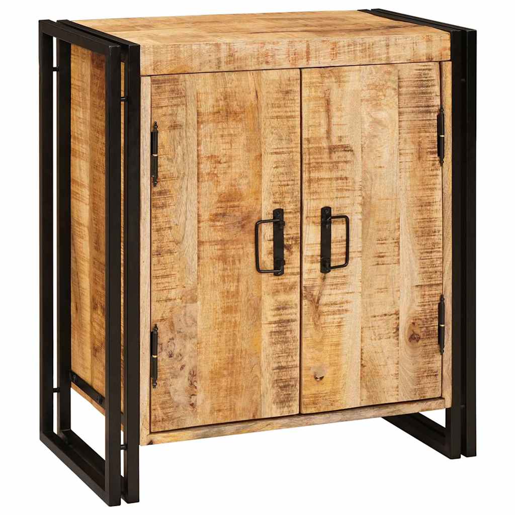 Bedside table Brown Solid, rough mango wood