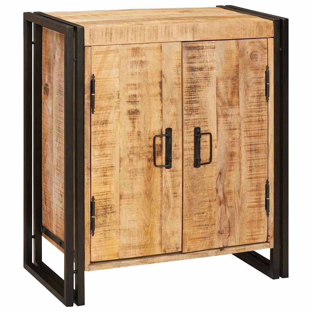 Bedside table Brown Solid, rough mango wood