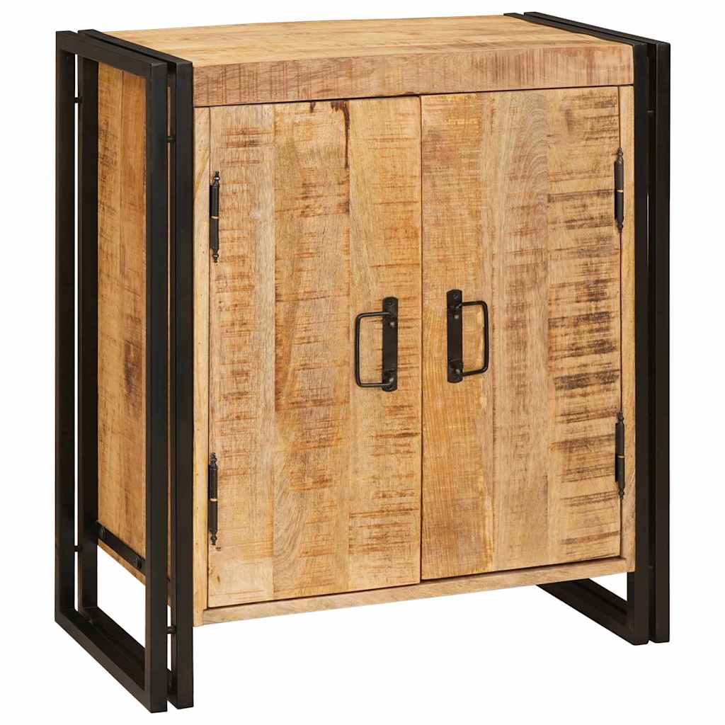 Bedside table Brown Solid, rough mango wood
