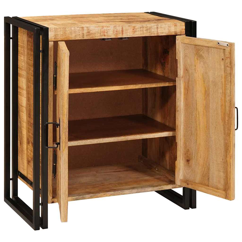 Bedside table Brown Solid, rough mango wood