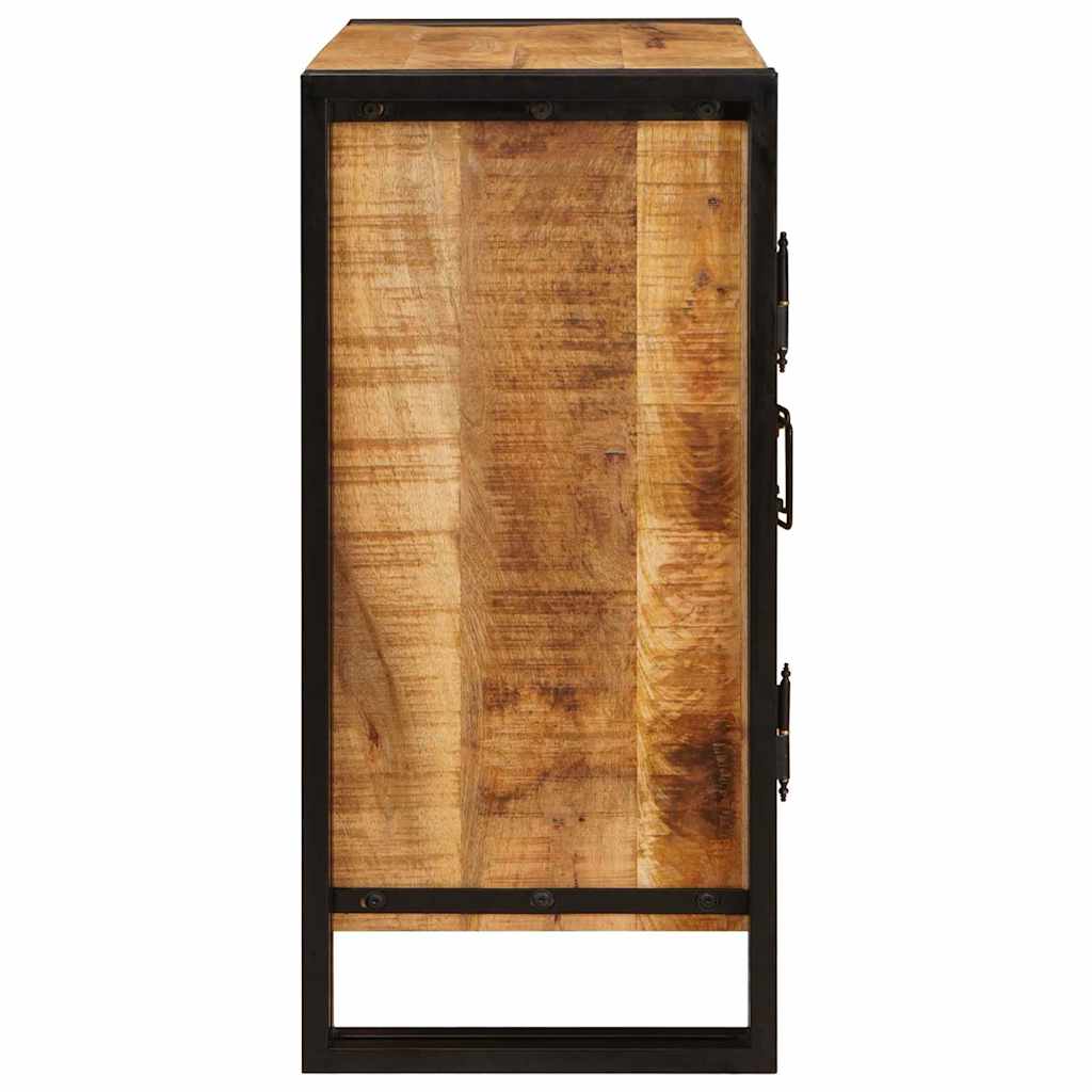 Bedside table Brown Solid, rough mango wood