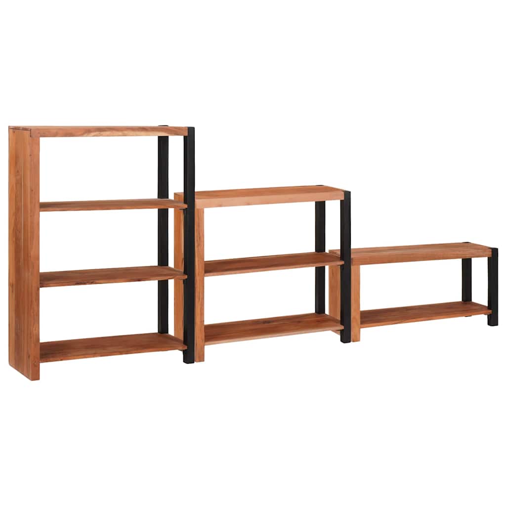 Knygų lentyna 3 pcs Ruda 80 x 30 x 110 cm
