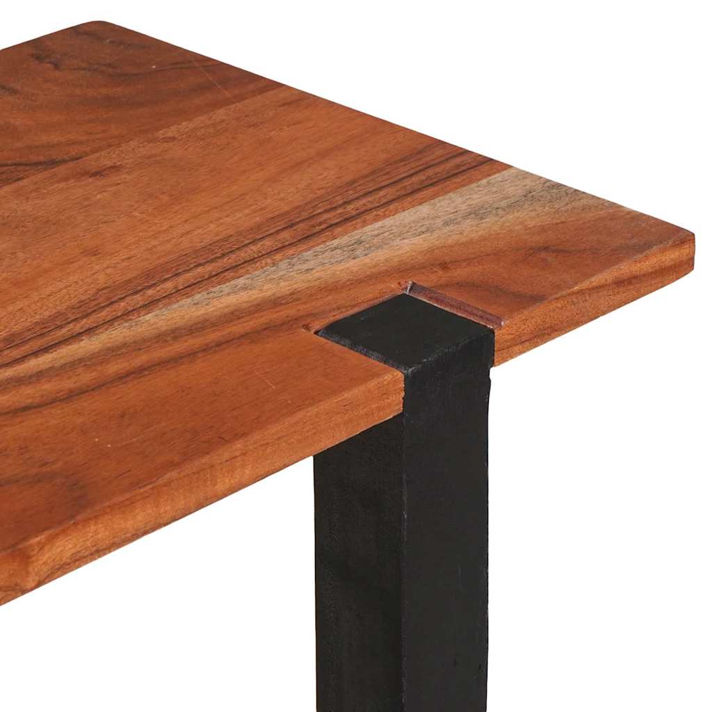 Konsolinis stalas su lentyna Ruda ir juoda 110 x 30 x 75 cm