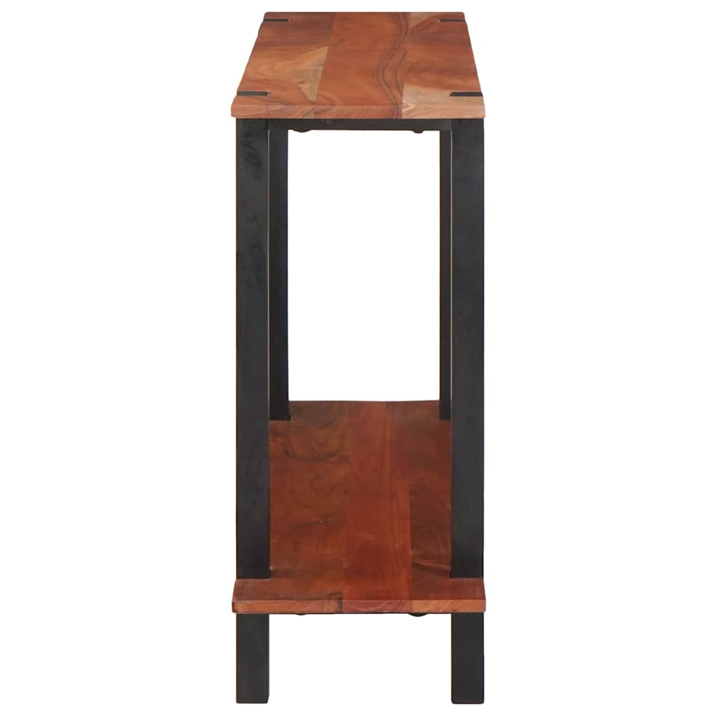Konsolinis stalas su lentyna Ruda ir juoda 110 x 30 x 75 cm