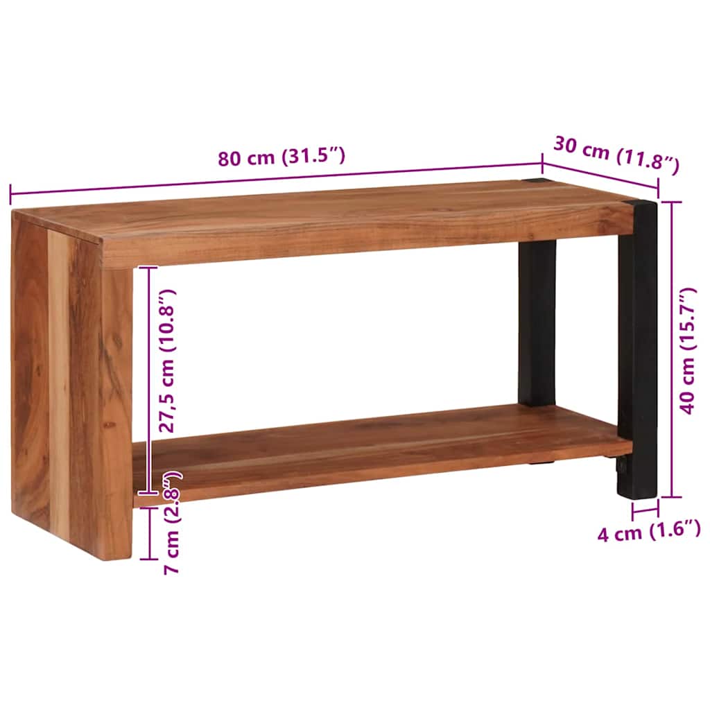 Bookcase Brown 80 x 30 x 40 cm Solid acacia wood