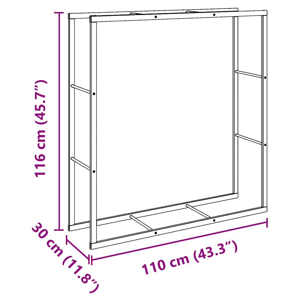 Malkų lentyna Juoda 110x30x116 cm Plienas