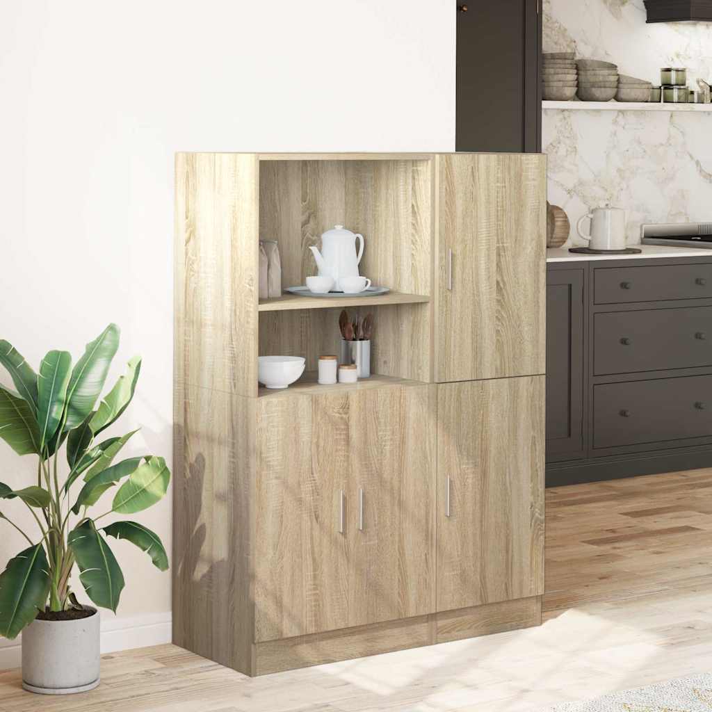 Kitchen cabinet set, 2-piece, oak, wood