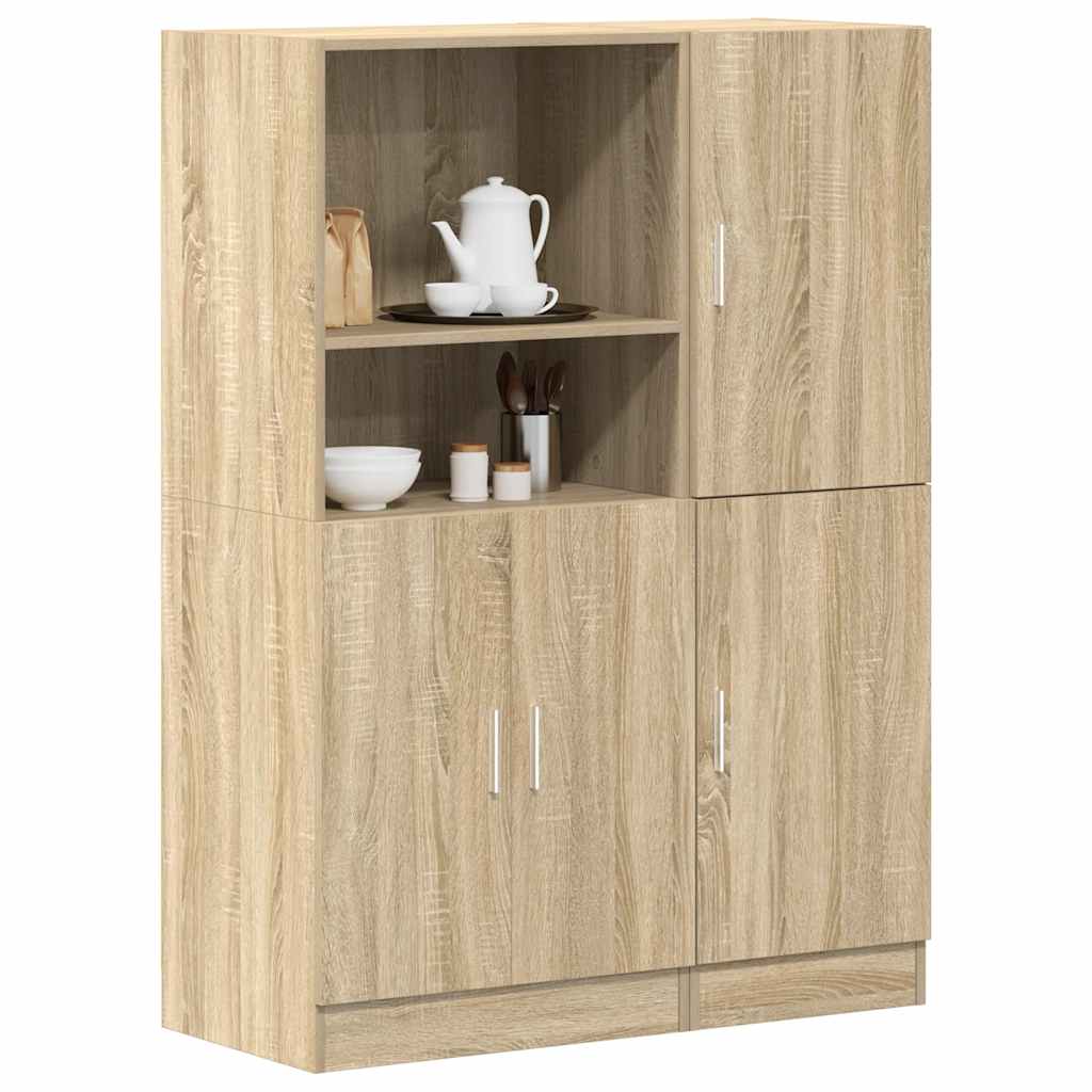 Kitchen cabinet set, 2-piece, oak, wood