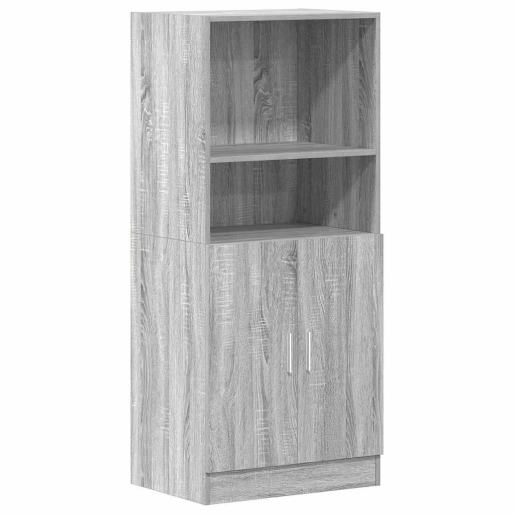 Kitchen cabinet set, 3-piece, grey oak, wood