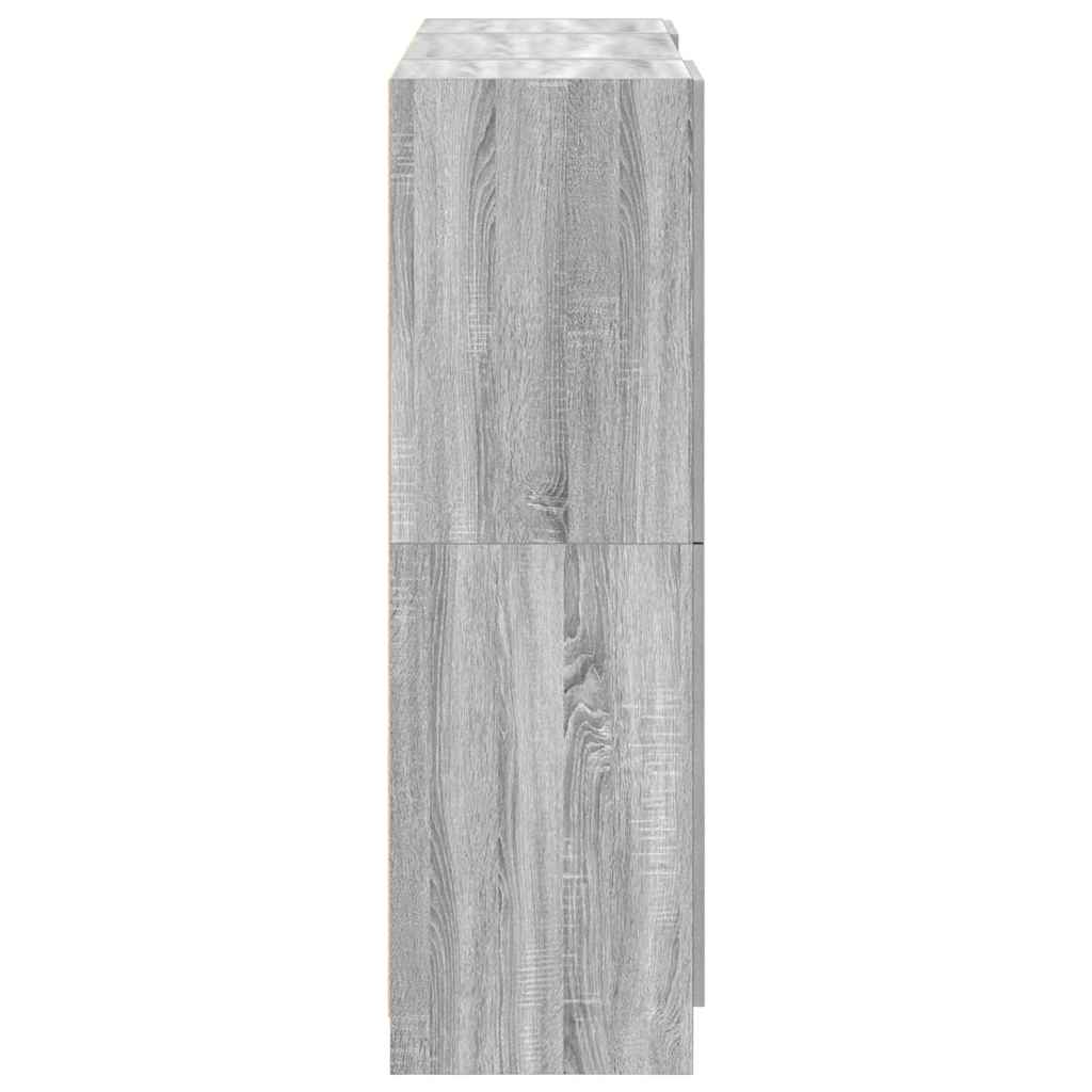 Kitchen cabinet set, 3-piece, grey oak, wood