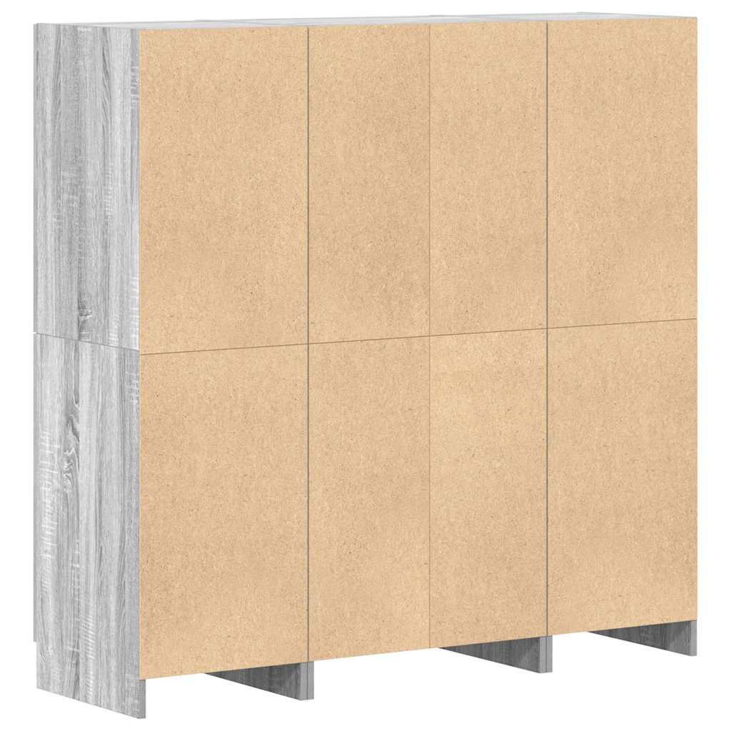 Kitchen cabinet set, 3-piece, grey oak, wood