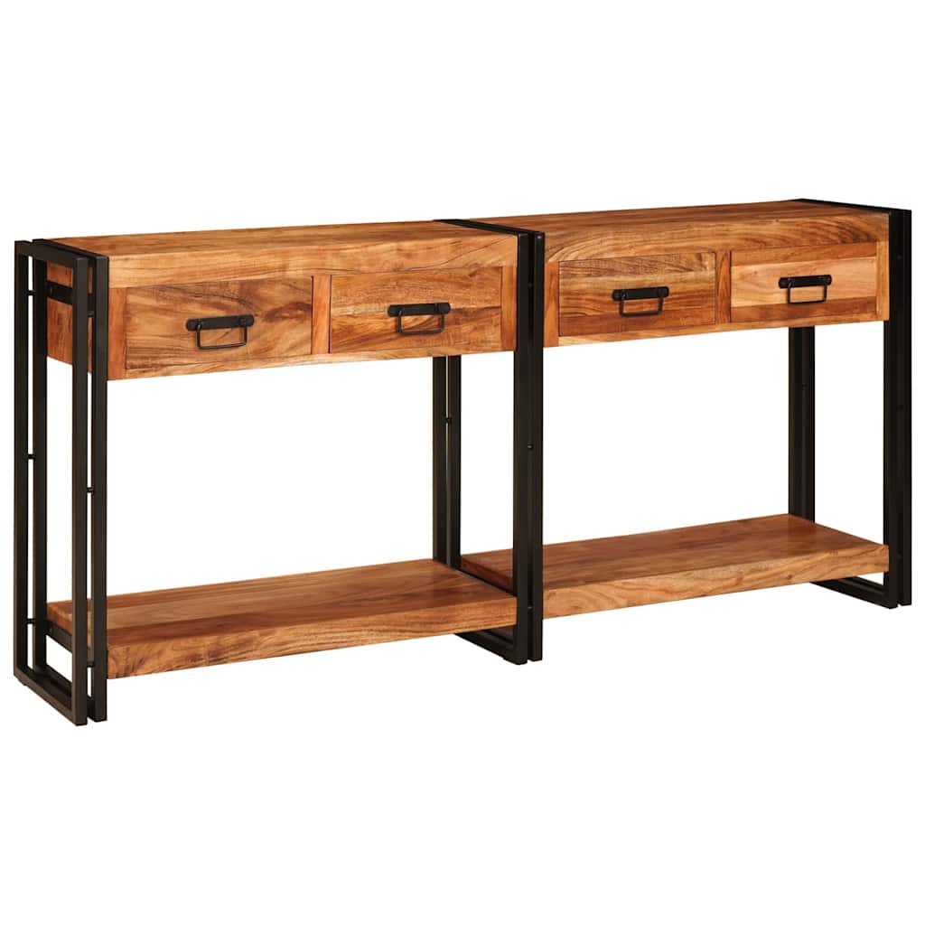 Konsolinis staliukas 2 2 pcs Ruda Tvirtas akacijos medis