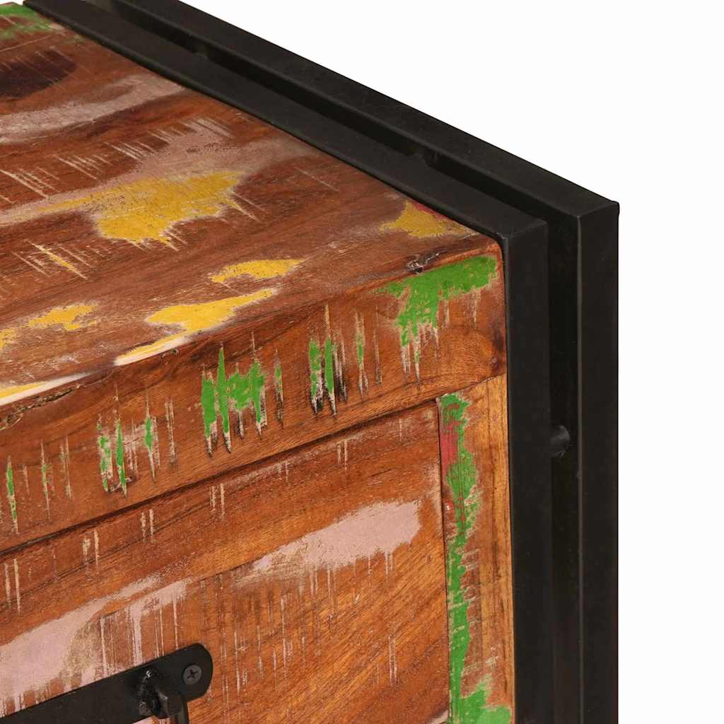 Console table set of 2 with drawers, Multicolored, made of solid reclaimed wood