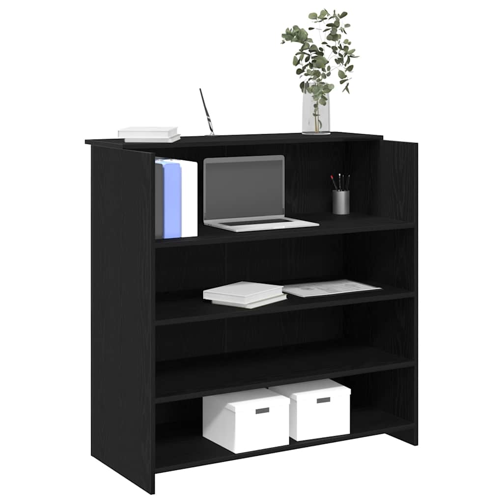 Recepcijas galds, melns ozols, 100x50x103,5 cm, apstrādāta koksne
