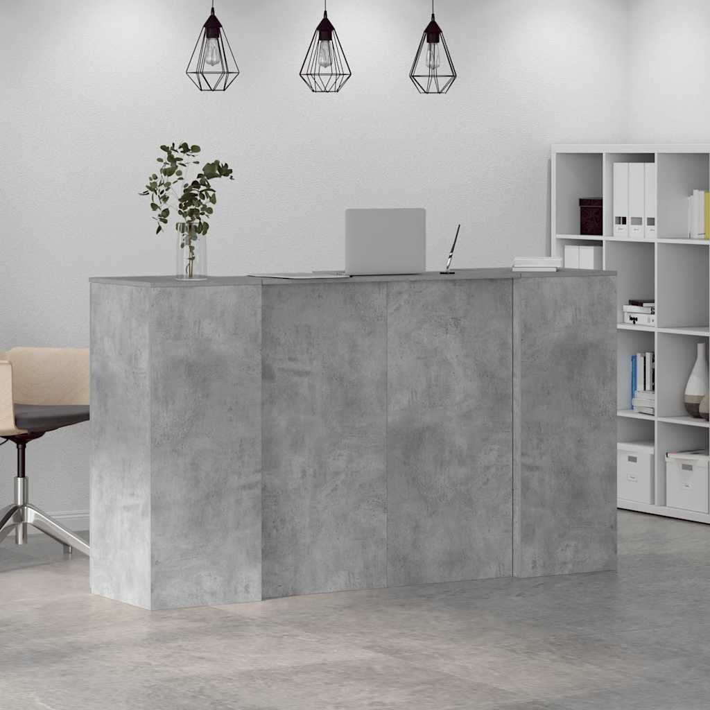 Reģistratūra, betona pelēka, 180x50x103,5 cm, apstrādāta koksne