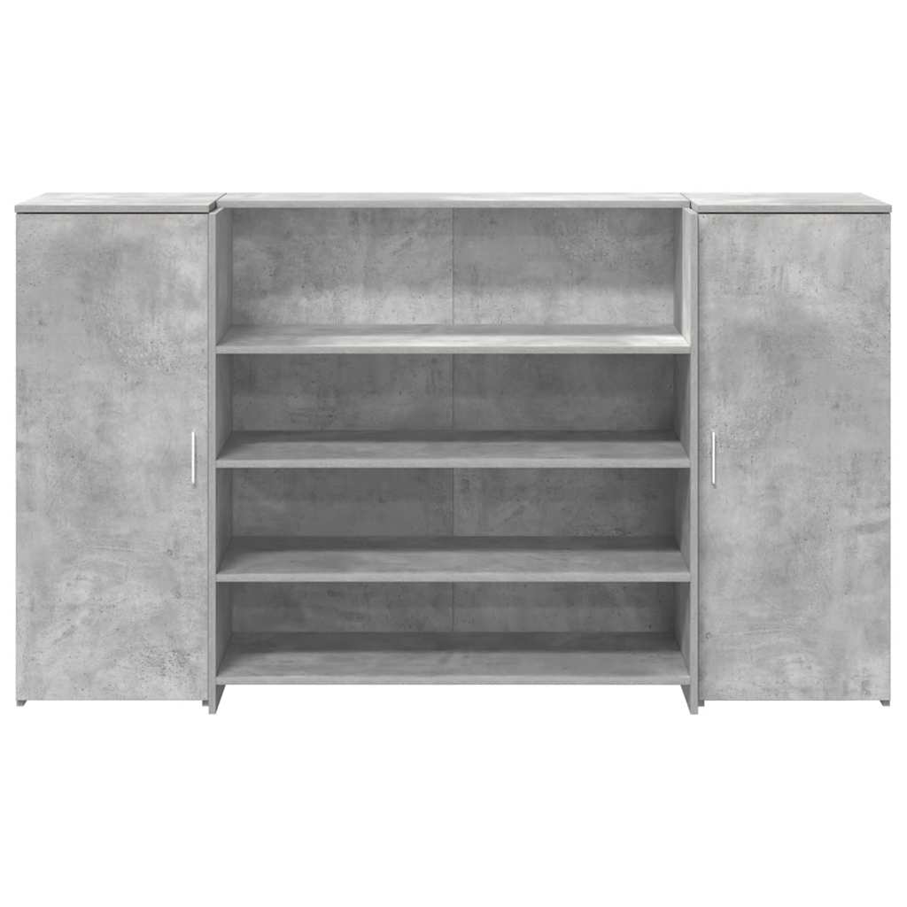 Reģistratūra, betona pelēka, 180x50x103,5 cm, apstrādāta koksne
