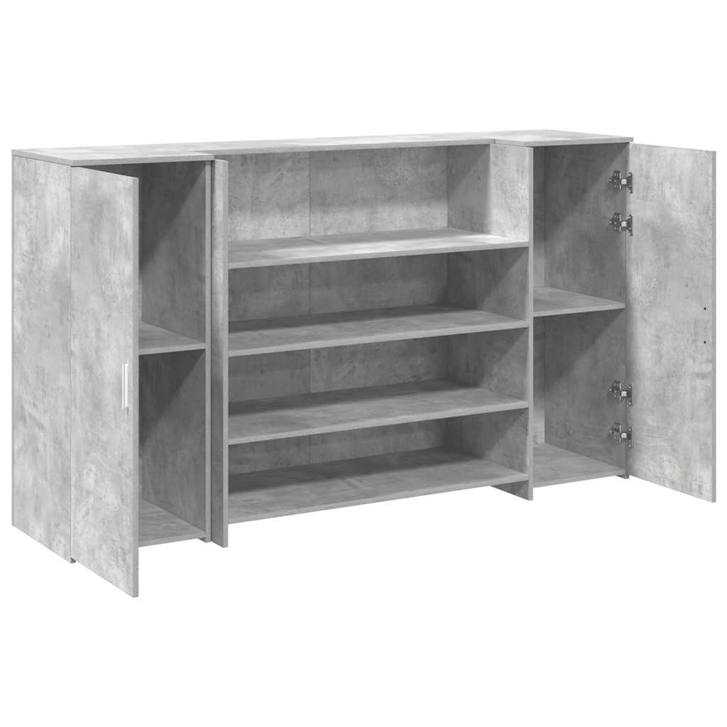 Reģistratūra, betona pelēka, 180x50x103,5 cm, apstrādāta koksne