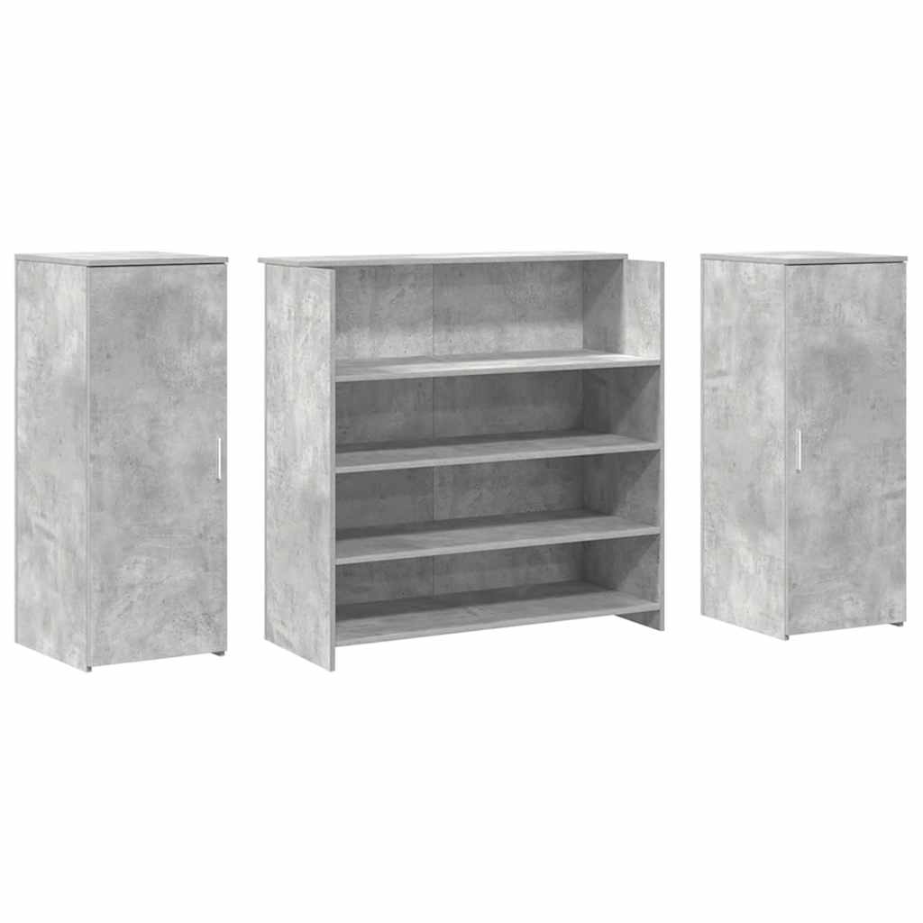 Reģistratūra, betona pelēka, 180x50x103,5 cm, apstrādāta koksne