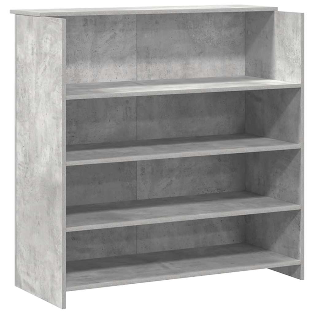 Reģistratūra, betona pelēka, 180x50x103,5 cm, apstrādāta koksne