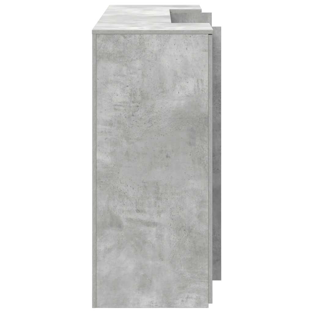 Reģistratūra, betona pelēka, 180x50x103,5 cm, apstrādāta koksne