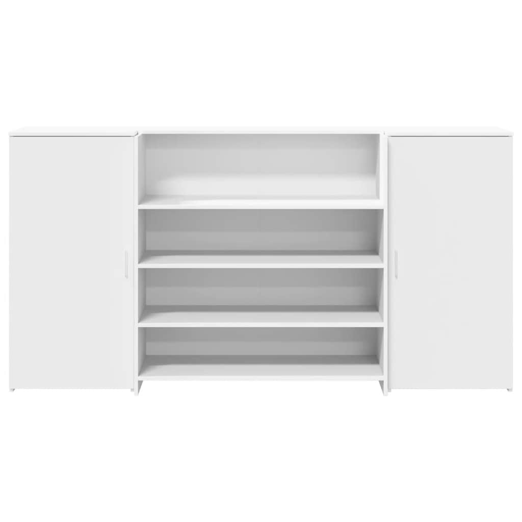 Reception desk, white, 200x50x103.5 cm, engineered wood