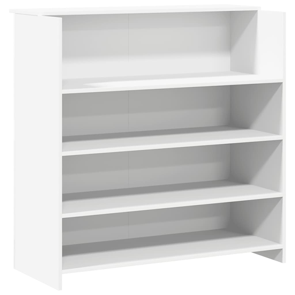 Reception desk, white, 200x50x103.5 cm, engineered wood