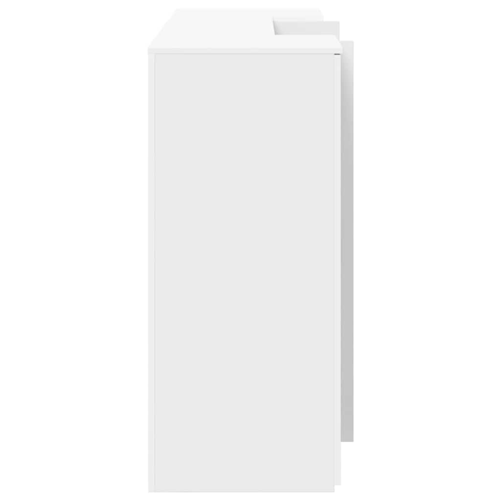 Reception desk, white, 200x50x103.5 cm, engineered wood