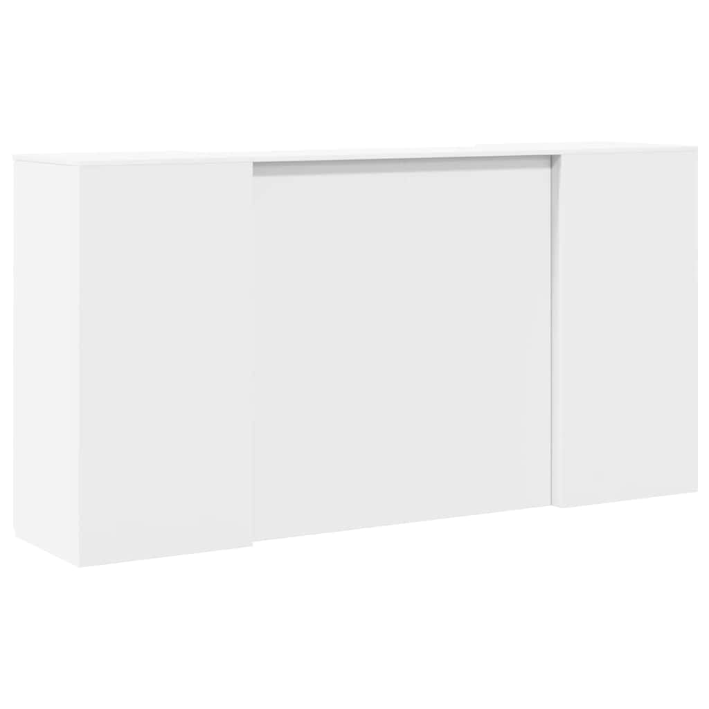 Reception desk, white, 200x50x103.5 cm, engineered wood