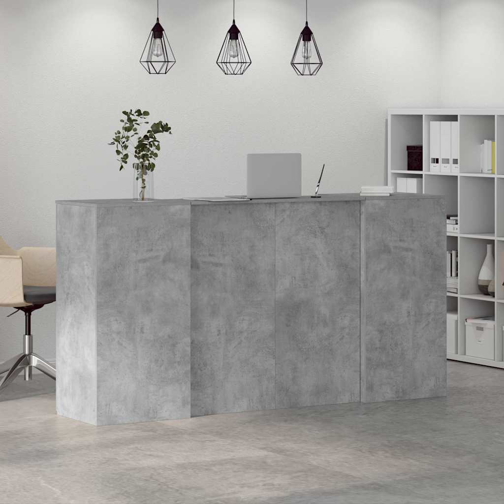 Registratūra, betono pilkas, 200x50x103,5 cm, apdirbta mediena