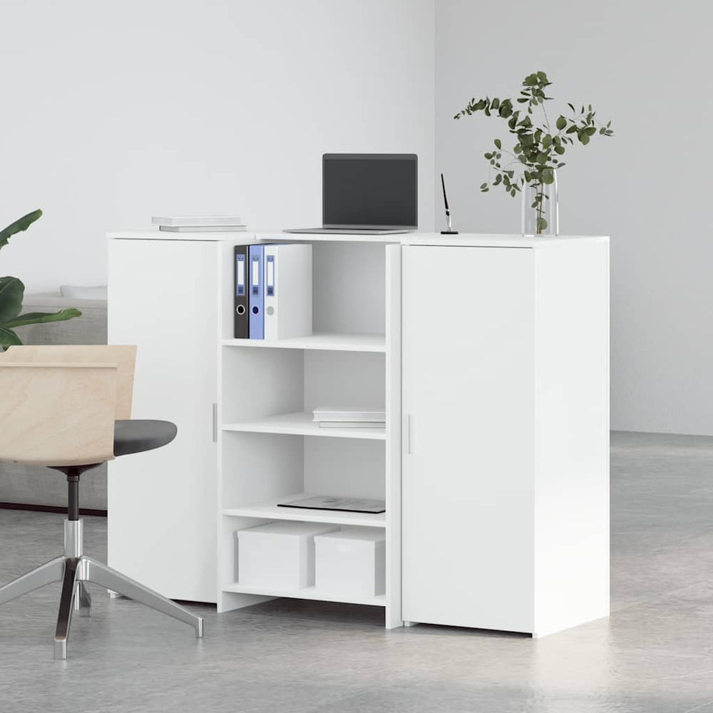 Registratūros stalas, baltas, 135x50x103,5 cm, inžinerinė mediena