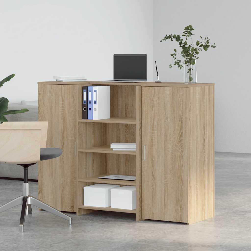 Reception desk, Sonoma oak, 135x50x103.5 cm, engineered wood