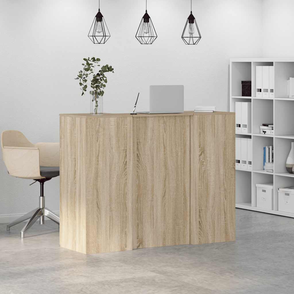 Reception desk, Sonoma oak, 135x50x103.5 cm, engineered wood