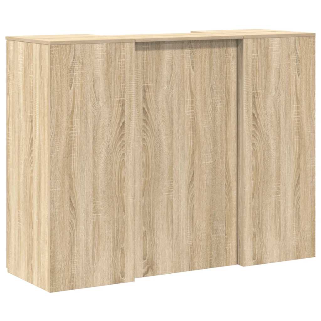 Reception desk, Sonoma oak, 135x50x103.5 cm, engineered wood