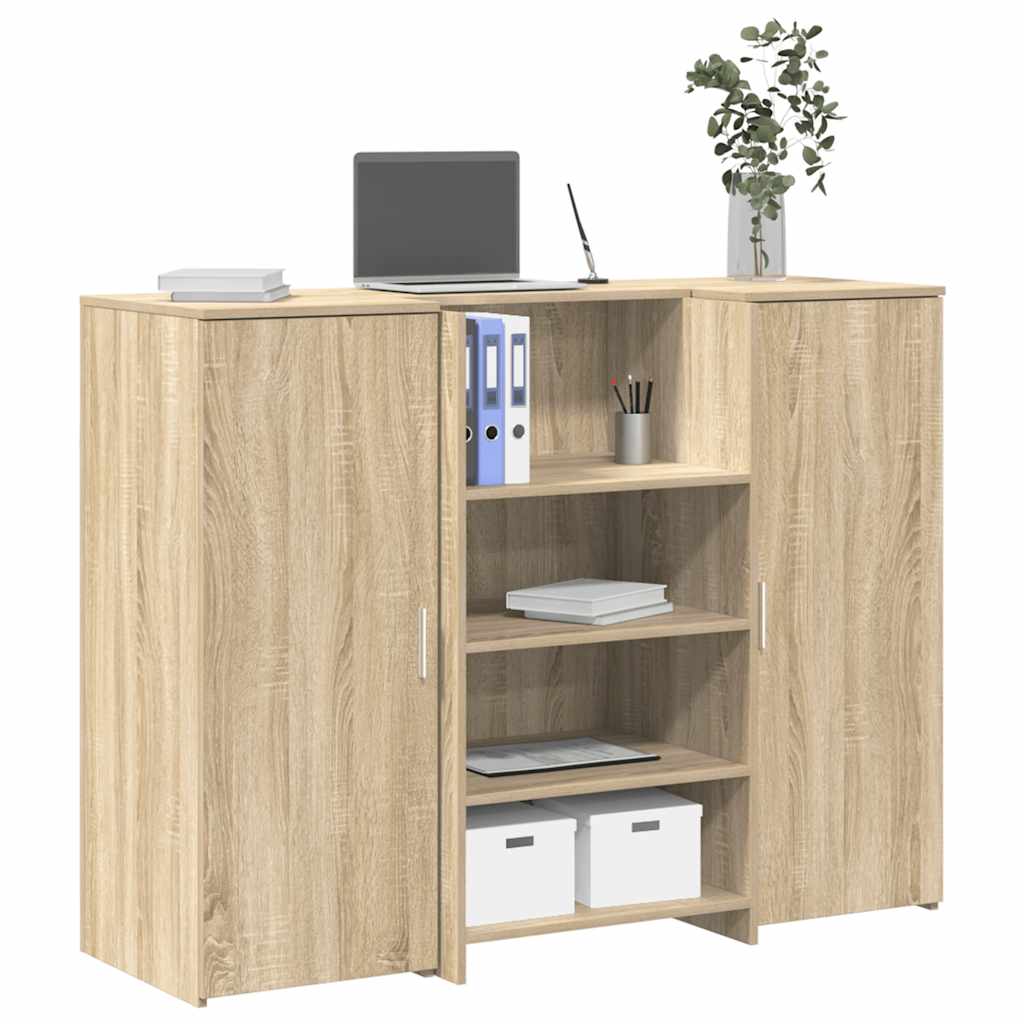 Reception desk, Sonoma oak, 135x50x103.5 cm, engineered wood