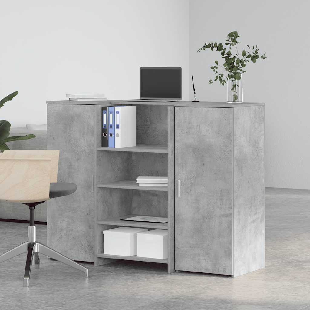 Reģistratūra, betona pelēka, 135x50x103,5 cm, apstrādāta koksne