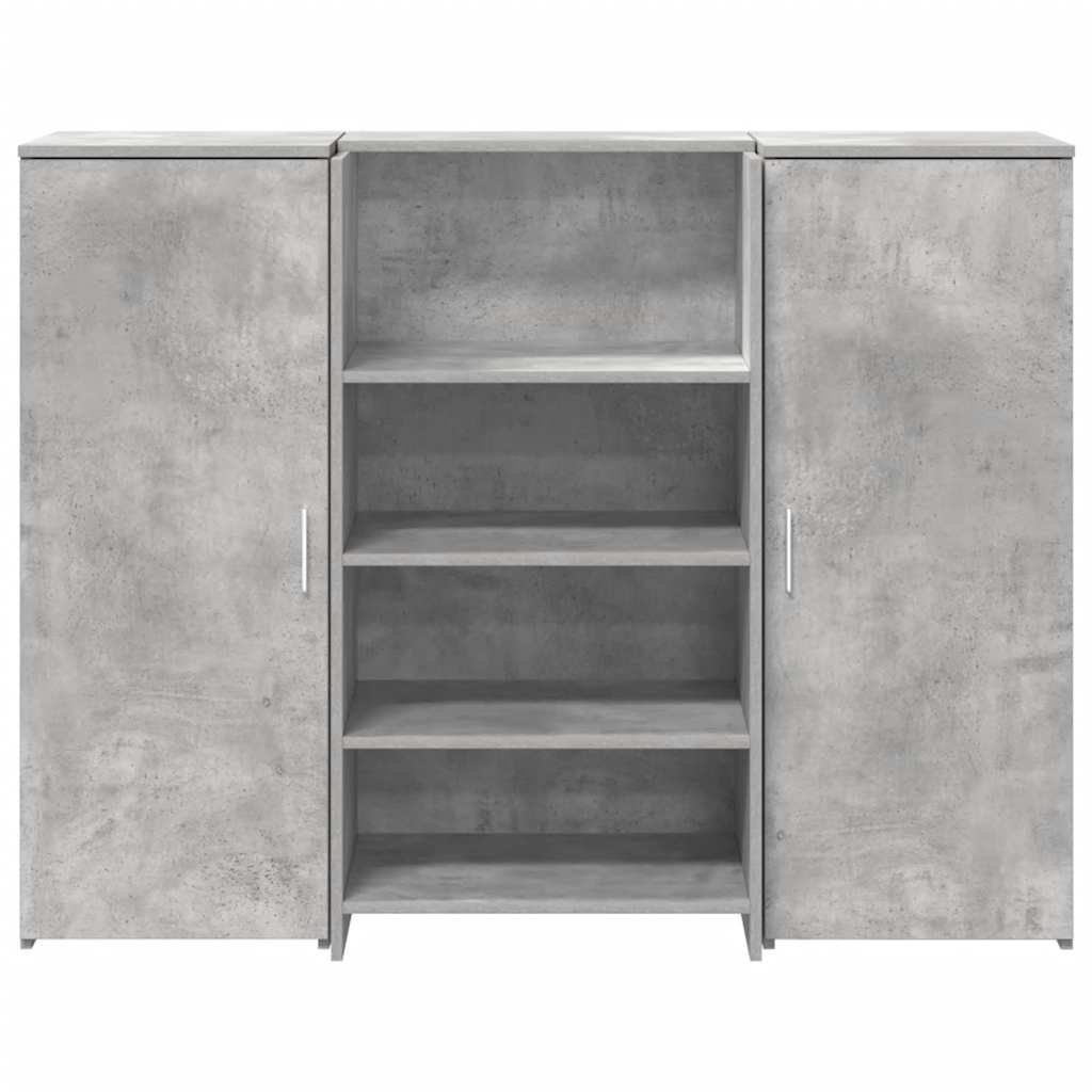 Reģistratūra, betona pelēka, 135x50x103,5 cm, apstrādāta koksne