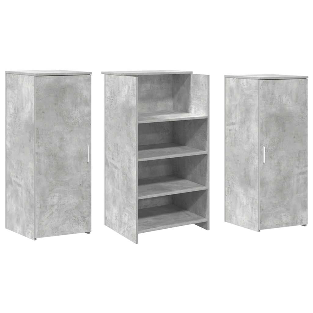 Reģistratūra, betona pelēka, 135x50x103,5 cm, apstrādāta koksne
