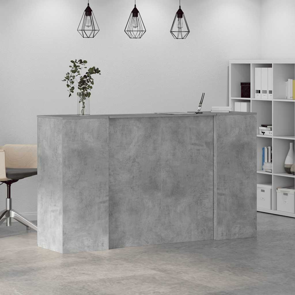 Registratūra, betono pilkas, 180x50x103,5 cm, apdirbta mediena