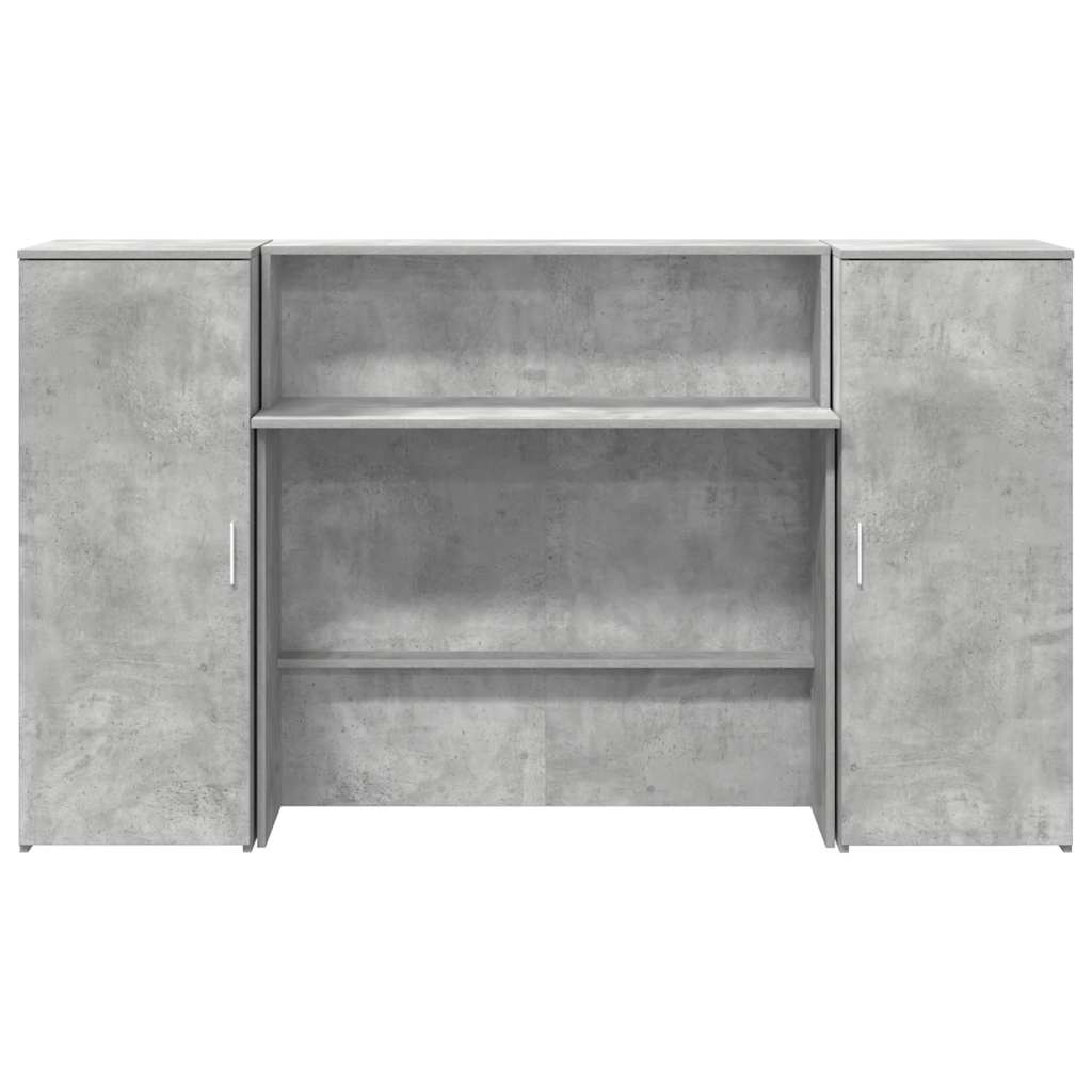Registratūra, betono pilkas, 180x50x103,5 cm, apdirbta mediena