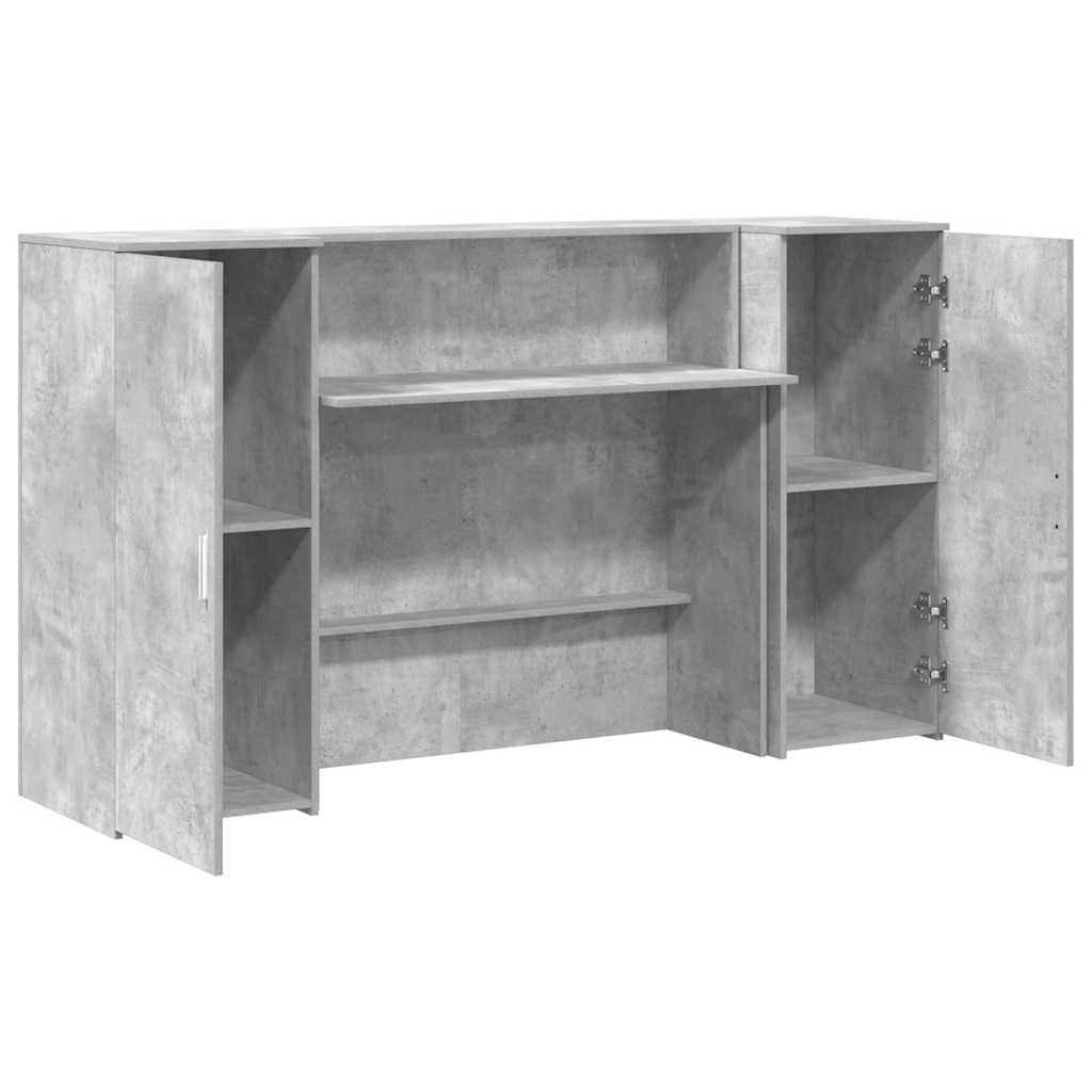 Registratūra, betono pilkas, 180x50x103,5 cm, apdirbta mediena