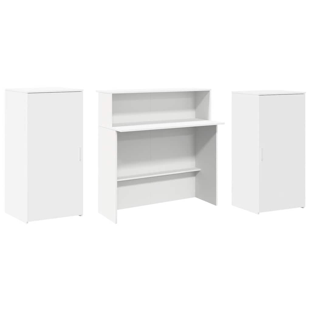 Registratūra, baltos spalvos, 200x50x103,5 cm, apdirbta mediena