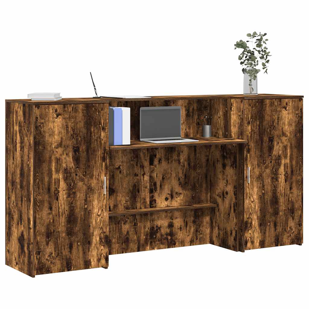 Reģistratūra, kūpināts ozols, 200x50x103,5 cm, apstrādāta koksne