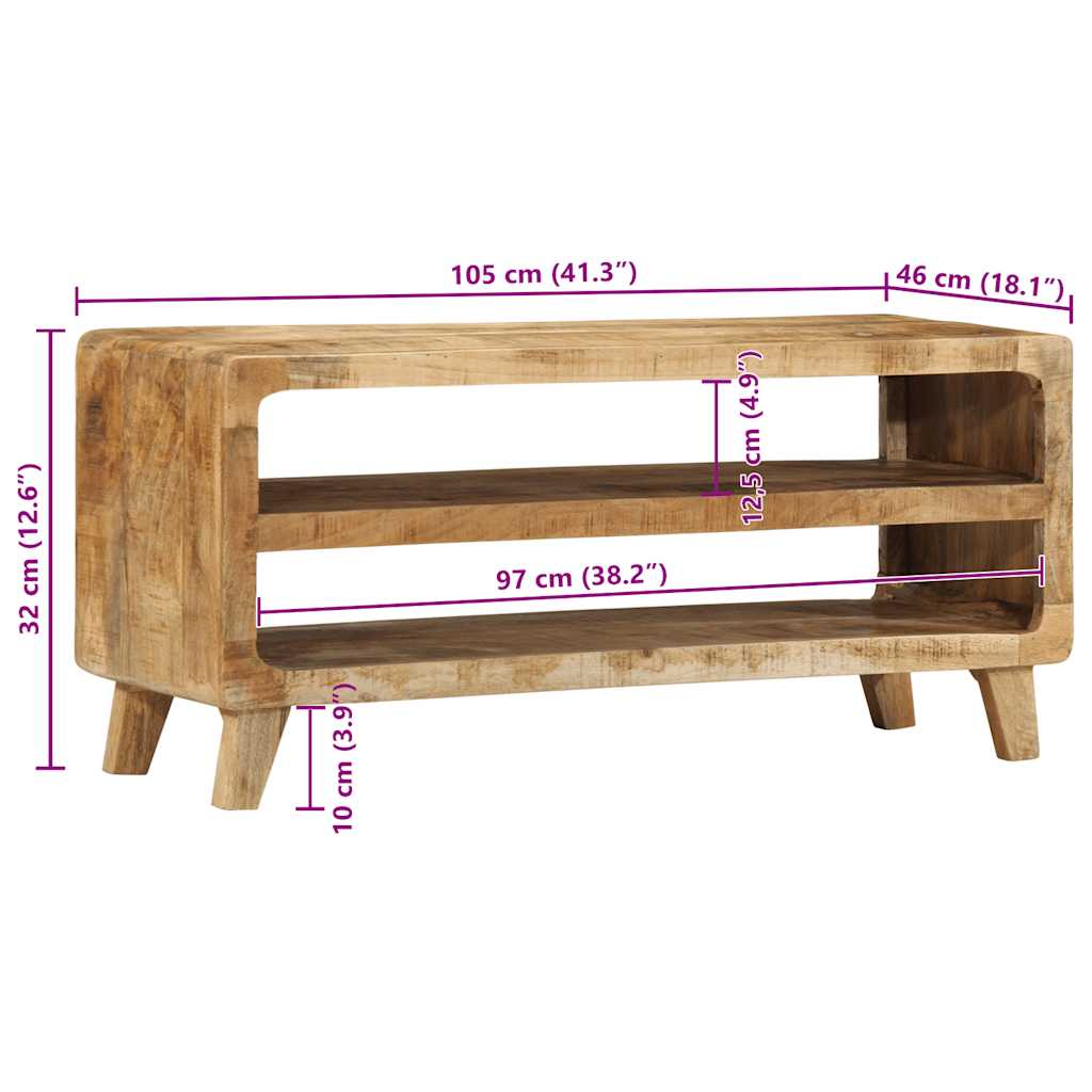 TV spintelė, 105x46x32 cm, masyvi mango mediena